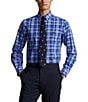 Color:Blue Multi - Image 1 - Slim Fit Gingham Stretch Poplin Shirt