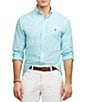 ralph lauren slim fit oxford shirt aegean blue