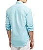 Color:Aegean Blue - Image 2 - Slim-Fit Solid Stretch Oxford Long-Sleeve Woven Shirt