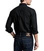 Color:Polo Black - Image 2 - Slim-Fit Stretch Poplin Long Sleeve Woven Shirt