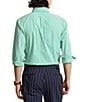 Color:Summer Emerald/White - Image 2 - Slim Fit Striped Stretch Poplin Long Sleeve Woven Shirt