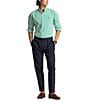Color:Summer Emerald/White - Image 3 - Slim Fit Striped Stretch Poplin Long Sleeve Woven Shirt