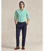 Color:Summer Emerald/White - Image 4 - Slim Fit Striped Stretch Poplin Long Sleeve Woven Shirt