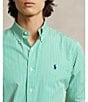 Color:Summer Emerald/White - Image 5 - Slim Fit Striped Stretch Poplin Long Sleeve Woven Shirt