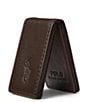 Color:Brown - Image 3 - Slim Pebbled Leather Money Clip