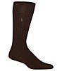 Color:Brown - Image 1 - Solid Cotton Rib Crew Socks