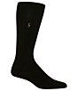 Color:Black - Image 1 - Solid Cotton Rib Crew Socks