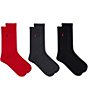 Color:Dark Grey - Image 1 - Solid Cushioned Ribbed Socks 3-Pack