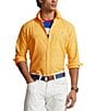 Color:Chrome Yellow - Image 1 - Solid Garment-Dye Oxford Classic Fit Long Sleeve Woven Shirt