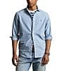 Color:Estate Blue - Image 1 - Solid Garment-Dye Oxford Classic Fit Long Sleeve Woven Shirt