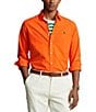 Color:Bright Signal Orange - Image 1 - Solid Garment-Dye Oxford Classic Fit Long Sleeve Woven Shirt