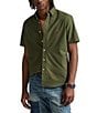 Polo Ralph Lauren Solid Garment-Dye Oxford Short Sleeve Woven Shirt, Color:New Olive - Image 1