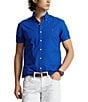Color:Sapphire Star - Image 1 - Solid Garment-Dye Oxford Short Sleeve Woven Shirt