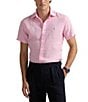 Polo Ralph Lauren Solid Linen Short Sleeve Woven Shirt, Color:Carmel Pink - Image 1