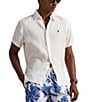 Polo Ralph Lauren Solid Linen Short Sleeve Woven Shirt, Color:New Ceramic White - Image 1