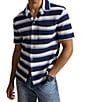 Polo Ralph Lauren Striped Herringbone Short Sleeve Woven Camp Shirt - Image 4