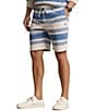 Color:Patina Stripe - Image 1 - Striped Spa Terry 8.5#double; Inseam Shorts
