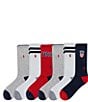 Polo Ralph Lauren USA Crew Socks 6-Pack, Color:Assorted - Image 1