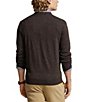 Color:Brown Heather - Image 2 - Washable Wool V-Neck Sweater