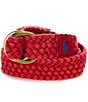 Color:Holiday Red - Image 1 - Webbed Cotton O-Ring Belt