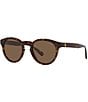 Color:Shiny Havana - Image 1 - Women's Ph4184 49mm Tortoise Oval Sunglasses