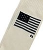 Polo Ralph Lauren Yarn-Dyed American Flag/RL Logo Tall Boot Socks, Color:Cream - Image 2