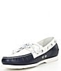 Color:Chic Cream/Navy - Image 4 - Men's Merton Leather Boat Shoes