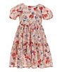 Color:Multi - Image 1 - Little Girls 2-6X Short-Sleeve Floral-Printed A-Line Dress