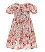 Color:Multi - Image 2 - Little Girls 2-6X Short-Sleeve Floral-Printed A-Line Dress