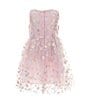 Color:Pink - Image 2 - Little Girls 2-7 Sleeveless Floral-Embroidered Fit & Flare Dress