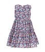 Color:Purple - Image 2 - Little Girls 2-7 Sleeveless Floral-Printed Dress