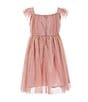 Color:Dusty Pink - Image 2 - Little Girls 2-8 Tulle Flutter Sleeve Dress