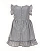 Popatu Little Girls Flutter-Sleeve Shimmer Fit-And-Flare Dress, Color:Silver - Image 2