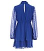Color:Royal - Image 2 - Big Girls 7-16 Long-Sleeve Clip-Dot Tiered Fit-And-Flare Dress