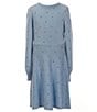 Color:Powder Blue - Image 1 - Big Girls 7-16 Long Sleeve Rhinestone-Embellished Sweater Dress