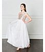 Color:Ivory/Champagne - Image 3 - Big Girls 7-16 One-Shoulder Sequin Bodice Ballgown