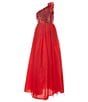 Poppies and Roses Big Girls 7-16 One-Shoulder Sequin Bodice Ballgown ...