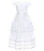 Poppies and Roses Big Girls 7-16 Point de Venise Lace-Trimmed Communion Dress, Color:White - Image 1