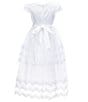 Poppies and Roses Big Girls 7-16 Point de Venise Lace-Trimmed Communion Dress, Color:White - Image 2