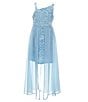 Color:Powder Blue - Image 1 - Big Girls 7-16 Sequin Overlay Walkthrough Gown