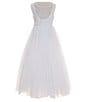 Color:White - Image 2 - Big Girls 7-16 Sleeveless Embellished-Bodice/Sheer Overlay Skirted Ballgown