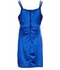 Color:Royal - Image 2 - Big Girls 7-16 Sleeveless Satin Ruched Dress