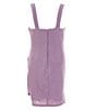 Color:Lilac - Image 2 - Big Girls 7-16 Sleeveless Metallic Knit Ruched Dress