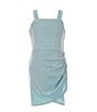 Color:Mint/Silver - Image 1 - Big Girls 7-16 Sleeveless Sherri-Shine Ruched Dress