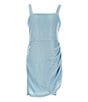 Color:Powder Blue - Image 1 - Big Girls 7-16 Sleeveless Sherri-Shine Ruched Dress
