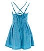 Color:Aqua Marine - Image 2 - Big Girls 7-16 Sleeveless Strappy Fit-And-Flare Dress