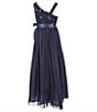 Color:Midnight - Image 2 - Big Girls 7-16 Soutache Pleated Ball Gown