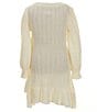 Color:Ivory - Image 2 - Little Girls 4-6X Long Sleeve Cabled Sweater-Knit Dress