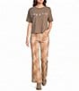 Poppy & Pine Fawn Denim Printed Pants - Image 3