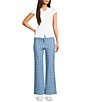 Poppy & Pine Houndstooth Print Flared Denim Pants - Image 3